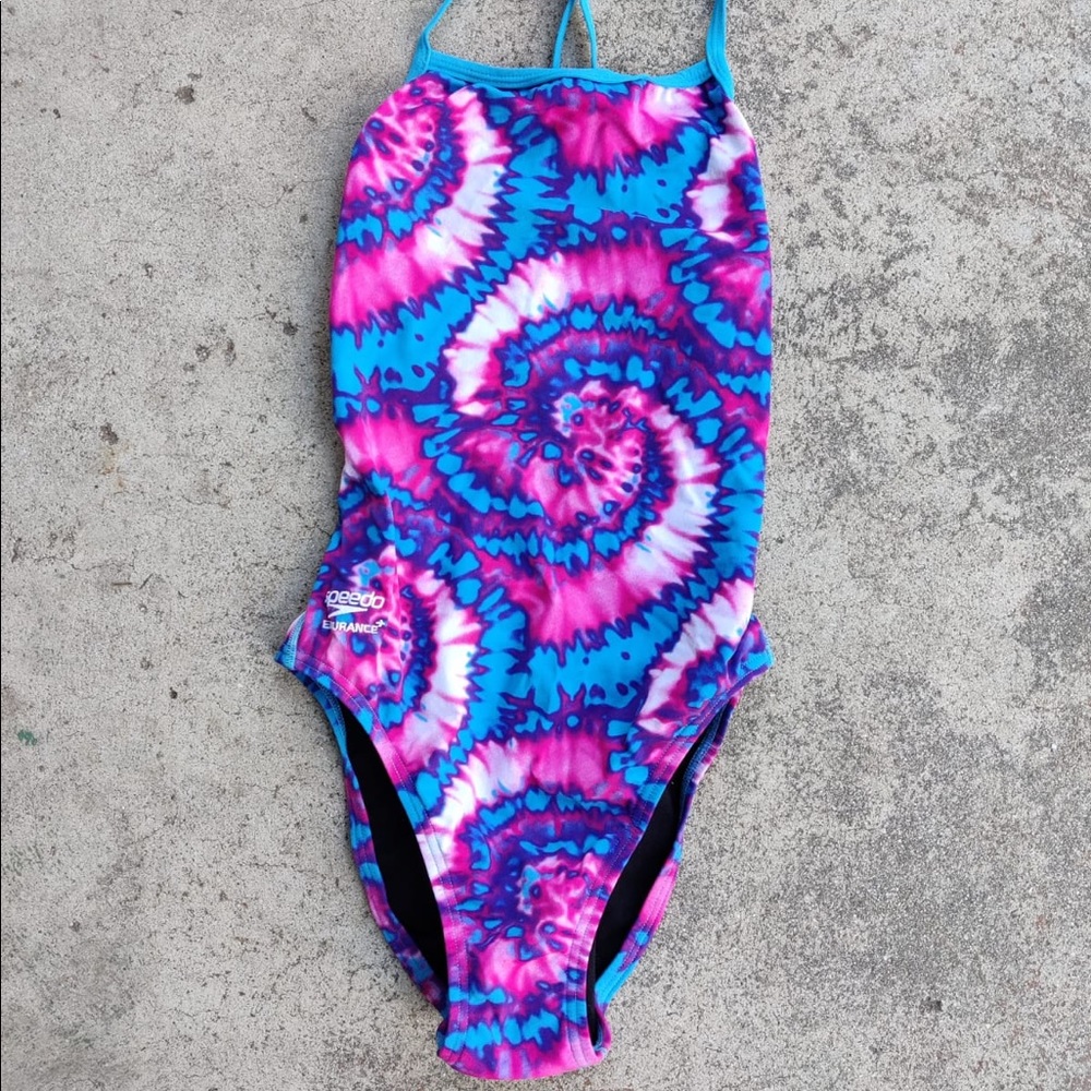 Speedo Tie Die Sport One Piece Bathing Suit